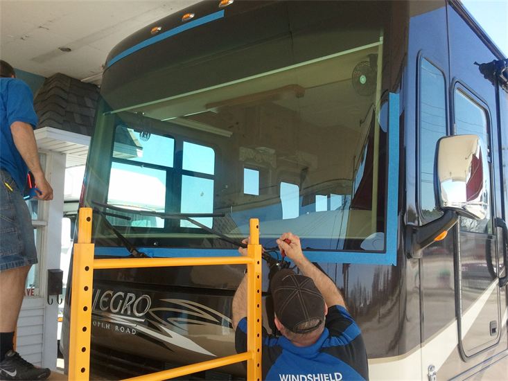 Motor home windshield replacement